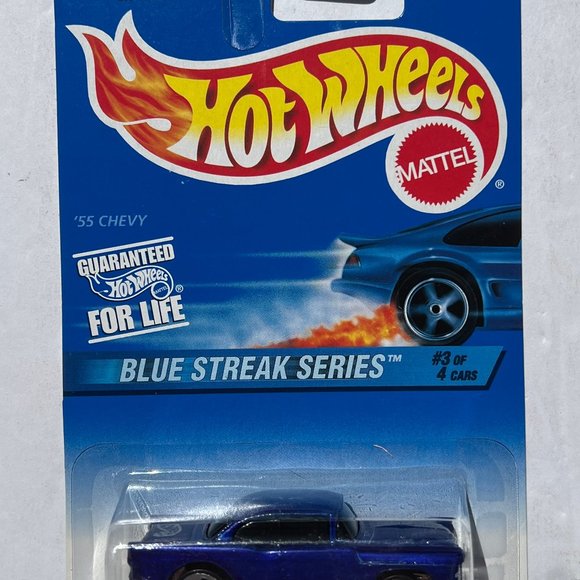 1997 Hot Wheels '55 CHEVY BEL AIR #575 Blue Streak Series 1:64 Scale - Picture 2 of 5
